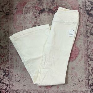 Free People Cream/ white Flare Jeans